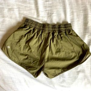 green hotty hot lululemon shorts